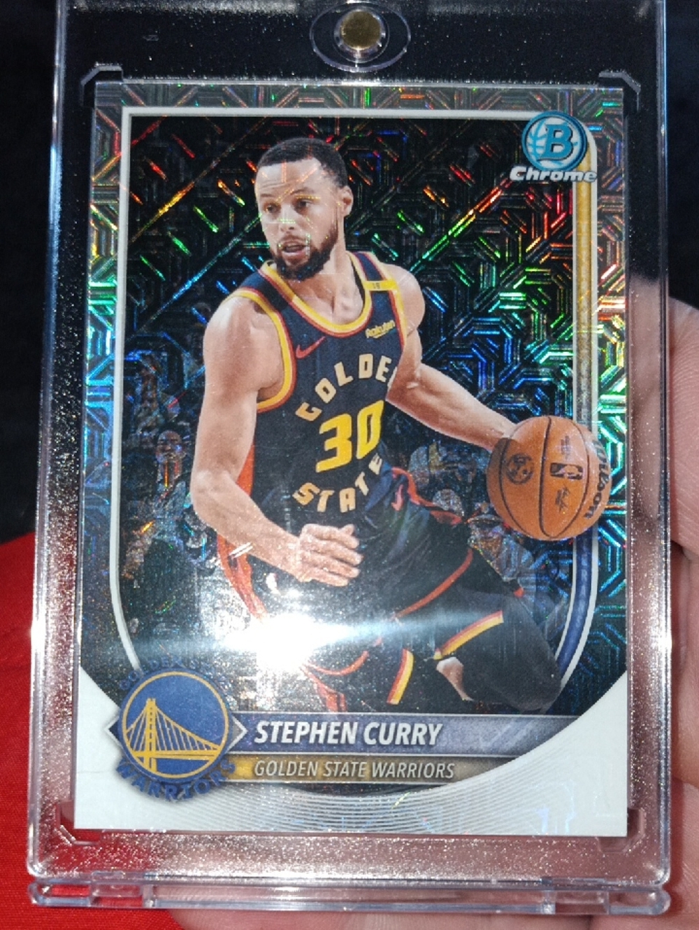 Bowman Chrome Stephen Curry Golden State Warriors Basketball Card - Black/Gold